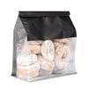 Restaurantware-Bag Tek 8.6 x 4.5 x 10.6 Inch Tin Tie Bags With Windows, 100 Resealable Bakery Bags With Windows - Flat Bottom, For Cookies or Coffee Beans, Black Cotton Paper Tin Tie Bags view 1