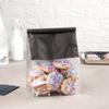 Restaurantware-Bag Tek 6.3 x 5.1 x 10.2 Inch Tin Tie Bags With Windows, 100 Resealable Bakery Bags With Windows - Flat Bottom, For Cookies or Coffee Beans, Black Cotton Paper Tin Tie Bags view 3