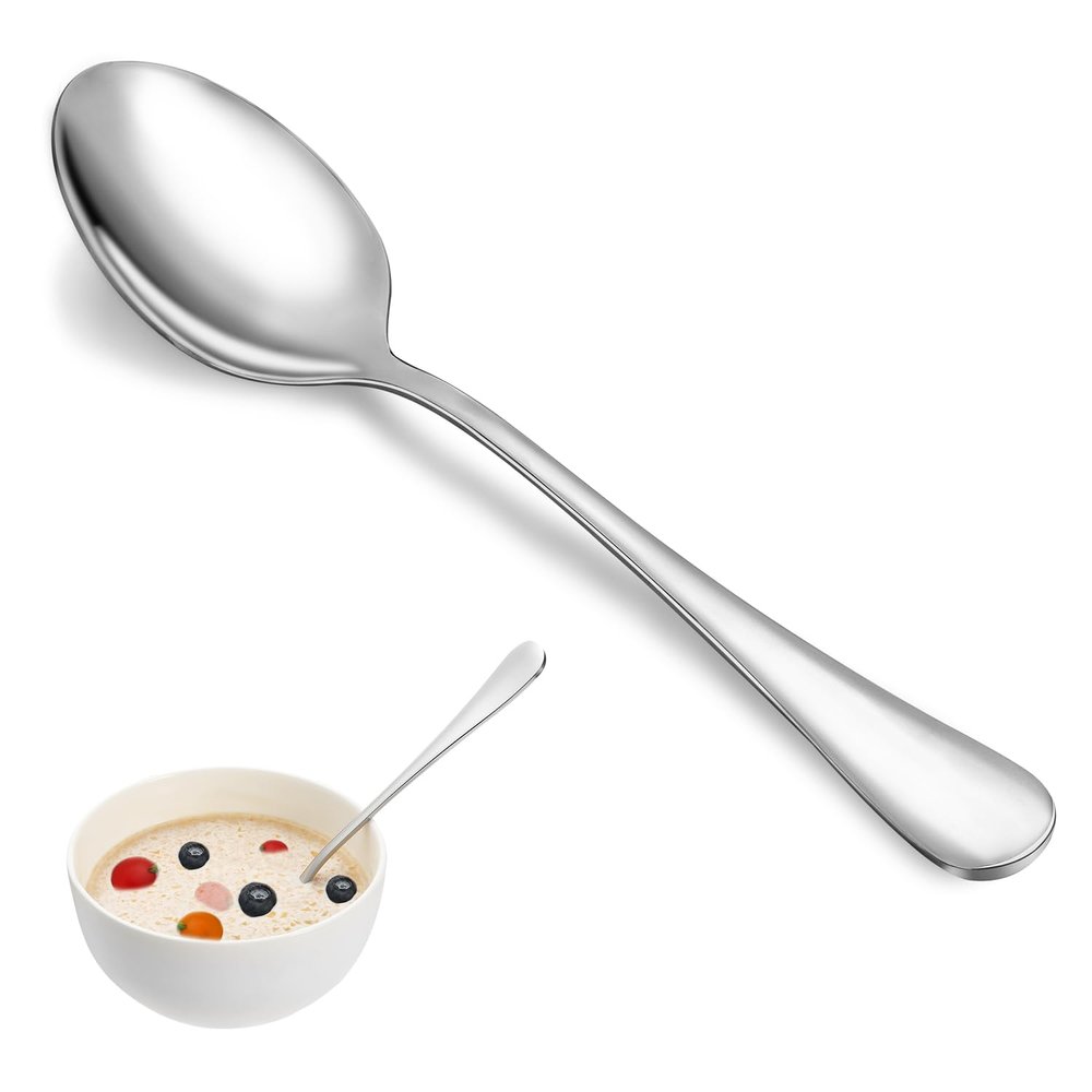 24 Pcs Dinner Spoon Set,Premium Food Grade Stainless Steel Spoons,Durable Metal Spoon,Tablespoon,Spoons Silverware Only,Mirror Finish & Dishwasher Safe,Use for Home,Kitchen and Restaurant - 7.3 inch