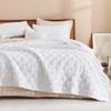 Litanika Oversized King Bedspreads 128x120 Quilt Set - 3 Piece White Lightweight Comforter Coverlets Bedding Cover Bed Decor All Season(Super King Plus - 1 Quilt, 2 Pillowcases) view 1