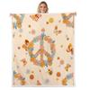 Castle Fairy Retro 70s 60s Hippie Plush Blanket,Groovy Flowers Butterfly Honeybee Bed Blanket Home Decor Gift,Floral Peace Symbol Modern Style Fuzzy Blanket Office Chair, X Size (40 x 50 Inch) view 1