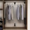 Pull Down Closet Rods, Adjustable Wardrobe Rail Lift Collapsible Closet Rod Aluminium Wardrobe Hanger Clothing Rail Closet Lift Organizer Space Saving Storage Lift for Wardrobe Bedroom view 1