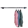 Clothing Rack Wall Mount,Industrial Pipe Clothes Rack, Heavy Duty Detachable Wall Mounted Black Iron Garment Bar, Multi-Purpose Hanging Rod for Closet Storage, Easy Assembly (Size : 100 * 25cm) view 1