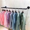 Clothing Rack Wall Mount,Industrial Pipe Clothes Rack, Heavy Duty Detachable Wall Mounted Black Iron Garment Bar, Multi-Purpose Hanging Rod for Closet Storage, Easy Assembly (Size : 100 * 25cm) view 3