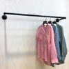 Clothing Rack Wall Mount,Industrial Pipe Clothes Rack, Heavy Duty Detachable Wall Mounted Black Iron Garment Bar, Multi-Purpose Hanging Rod for Closet Storage, Easy Assembly (Size : 100 * 25cm) view 4