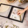 11x11 Shadow Box Frame with Linen Back - Sturdy Rustic Memory Display Case of Flower, Pictures, Medals and More, Black view 4