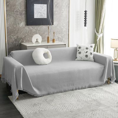 MYSKY HOME Couch Cover Sofa Covers Sectional Couch Covers for 3 Cushion Couch Sofa Cover for Living Room L Shaped Sofa Slipcovers for Dogs (X-Large, 71" x 118", Light Grey)