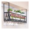 BAZIGA Solid Wood bar Wine Rack, Decorative Upside Down Wine Glass Rack, Hanging Wine Cabinet Shelf, Goblet Storage Rack, Wrought Iron Wine Rack view 1