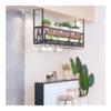 BAZIGA Solid Wood bar Wine Rack, Decorative Upside Down Wine Glass Rack, Hanging Wine Cabinet Shelf, Goblet Storage Rack, Wrought Iron Wine Rack view 3