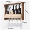 BAZIGA Wall Mounted Solid Wood Wine Storage Rack - Home Bottles Holder - Holds 5 Bottles Decorative - Bar, Dining Room, Kitchen view 2
