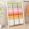 LZMZMQ 10 Layer Metal Scarf Display Stand, Floor-Standing Shawl/Trousers/Towel/Hijab Holder Rack, with Anti-Slip Feet Pads, Removable Crossbar (Color : White, Size : Length-60cm/23.6in) view 3