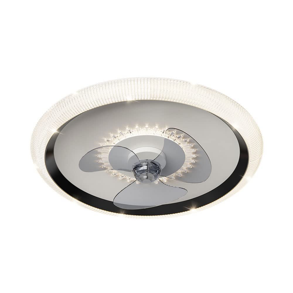 ZWPAYF Black/Gold/White Ceiling Fan Lamp with Remote Control Household Fan Blade 360 Degree Rotation Large Wide-Angle Circulating Air Quiet LED Flush Mount Ceiling Light Bedroom Dining Room