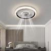 ZWPAYF Black/Gold/White Ceiling Fan Lamp with Remote Control Household Fan Blade 360 Degree Rotation Large Wide-Angle Circulating Air Quiet LED Flush Mount Ceiling Light Bedroom Dining Room view 2
