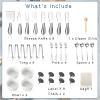 38 Pcs Summer Charcuterie Board Accessories Utensils Include Cheese Knife Set Bowls Cheese Markers Serving Tongs Spoons and Forks Honey Dipper for Butter Cheese and Pastry Making (Silver) view 3