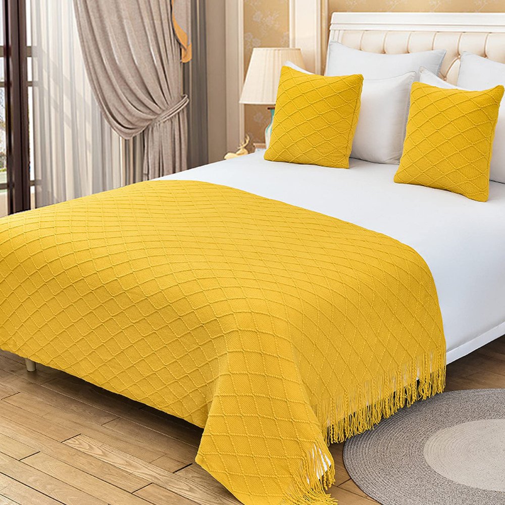 Bed Runner Hotel Bed Scarf Solid Color Bed Scarf Bedroom Hotel Bed and Breakfast Twin, King Bed Bedding Scarf Protection Bed Cover Decoration Premium Bed Scarf,M-130x230cm
