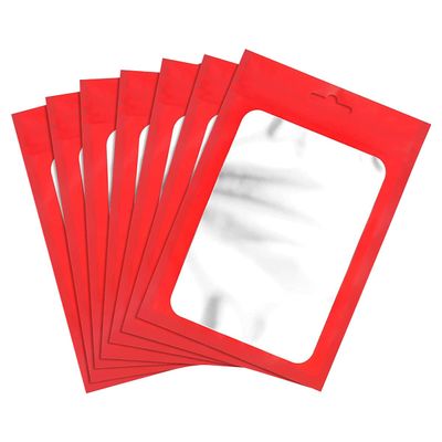 jweemax Reusable Self Sealing Bag with Clear Window Hang Hole for Jewelry Display Decoration Packaging 50pcs