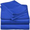 LaxLinen Full/Double Size Sheet Set Royal Blue Solid- 4 Pc 100% Egyptian Cotton Adjustable Bed Sheets-All Around Elastic Fits up to 19" inches deep Pockets- 600 TC (Full/Double- 54" X 75") view 2