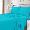 LaxLinen Twin Extra Long Sheet Set Turquoise Solid- 4 Pc 100% Egyptian Cotton Adjustable Bed Sheets-All Around Elastic Fits up to 19" inches deep Pockets- 600 TC (Twin XL- 39" X 80") view 1