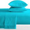 LaxLinen Twin Extra Long Sheet Set Turquoise Solid- 4 Pc 100% Egyptian Cotton Adjustable Bed Sheets-All Around Elastic Fits up to 19" inches deep Pockets- 600 TC (Twin XL- 39" X 80") view 2