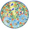 Polmedia Polish Pottery Dessert Plate UNIKAT - Poppies Blooms Pattern Handmade in Boleslawiec Poland + Certificate of Authenticity view 1