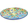 Polmedia Polish Pottery Dessert Plate UNIKAT - Poppies Blooms Pattern Handmade in Boleslawiec Poland + Certificate of Authenticity view 2