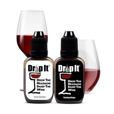 Drop It Wine Drops Original and For Tastings Combo Pack - Includes One 10mL Bottle of Each - Naturally Reduces Sulfites and Tannins in Red, White & Sparkling Wines - Portable & Easy to Use - USA Made