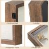 11x11 Shadow Box Frame with Linen Back - Sturdy Rustic Memory Display Case of Flower, Pictures, Medals and More, Rustic Brown view 2