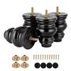 Michanco 4 Inch Black Wood Furniture Legs Set of 4 Round Replacement Wooden Bun Feet for Couch Sofa Ottoman Nightstands view 1