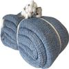 100% Cotton Muslin Blanket Throw 4 Layers Bedspread Soft Turkish Cotton Muslin Bed Cover Reversible Coverlet Denim Blue with Size Options (230x260cm 91x102 Inches) view 1