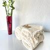 100% Cotton Muslin Blanket Throw 4 Layers Bedspread Soft Turkish Cotton Muslin Bed Cover Reversible Coverlet Natural Cream, Ivory (230x260cm 91x102 Inches) view 3