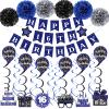 16th Birthday Decorations for Boys Girls, Blue Happy 16th Birthday Banner Party Decorations, Sixteen Birthday Supplies Decor Double-Sided Card Pompoms Hanging Swirl for 16 Years Teenagers Gifts 45pcs view 1