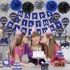 16th Birthday Decorations for Boys Girls, Blue Happy 16th Birthday Banner Party Decorations, Sixteen Birthday Supplies Decor Double-Sided Card Pompoms Hanging Swirl for 16 Years Teenagers Gifts 45pcs view 3