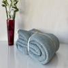 100% Cotton Muslin Blanket Throw 4 Layers Bedspread Soft Turkish Cotton Muslin Bed Cover Reversible Coverlet Blue with Size Options (230x260cm 91x102 Inches) view 4