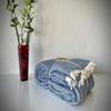 100% Cotton Muslin Blanket Throw 4 Layers Bedspread Soft Turkish Cotton Muslin Bed Cover Reversible Coverlet Denim Blue with Size Options (160x230cm 63x90 Inches) view 2