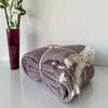 100% Cotton Muslin Blanket Throw 4 Layers Bedspread Soft Turkish Cotton Muslin Bed Cover Reversible Coverlet Plum with Size Options (230x240cm 91x95 Inches) view 4