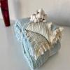100% Cotton Muslin Blanket Throw 4 Layers Bedspread Soft Turkish Cotton Muslin Bed Cover Reversible Coverlet Baby Blue with Size Options (230x260cm 91x102 Inches) view 3