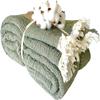 100% Cotton Muslin Blanket Throw 4 Layers Bedspread Soft Turkish Cotton Muslin Bed Cover Reversible Coverlet Olive Drab with Size Options (160x230cm 63x90 Inches) view 1