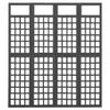 4-Panel Wooden Room Divider/Trellis Solid Fir Wood 63.4" x 70.9" Folding Partition Privacy Screen Panels Freestanding, Decorative Screen Panels, Partition Wall Dividers Screen for Home, Black view 3