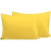 SAHARBEDDINGS Travel Pillowcase 12x16 500 Thread Count Pack of 2 Toddler Baby Pillowcases Cover with Zipper 100% Egyptian Cotton (Yellow, Toddler Travel 12x16 Zipper Closer) view 1