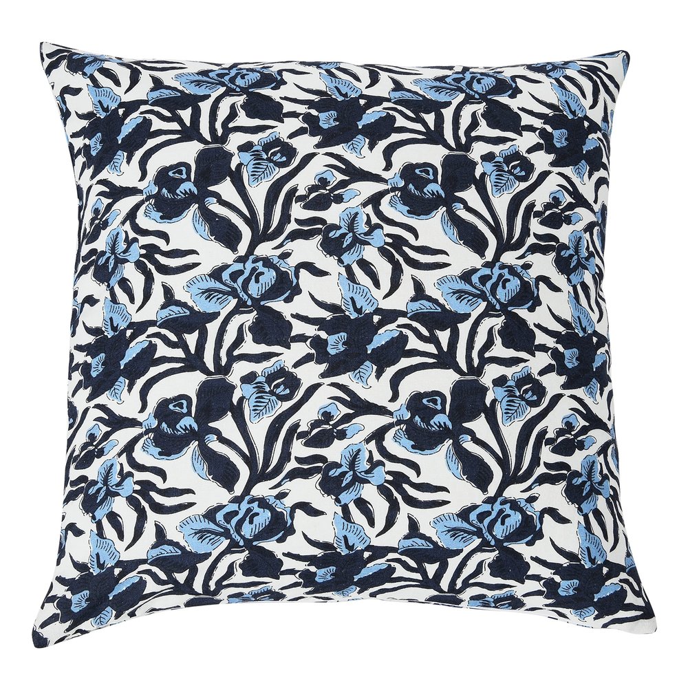 20" Square Noir Iris Pillow Cover