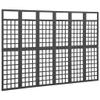 6-Panel Wooden Room Divider/Trellis Solid Fir Wood 95.5" x 70.9" Folding Partition Privacy Screen Panels Freestanding, Decorative Screen Panels, Partition Wall Dividers Screen for Home, Black view 2