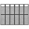 6-Panel Wooden Room Divider/Trellis Solid Fir Wood 95.5" x 70.9" Folding Partition Privacy Screen Panels Freestanding, Decorative Screen Panels, Partition Wall Dividers Screen for Home, Black view 3