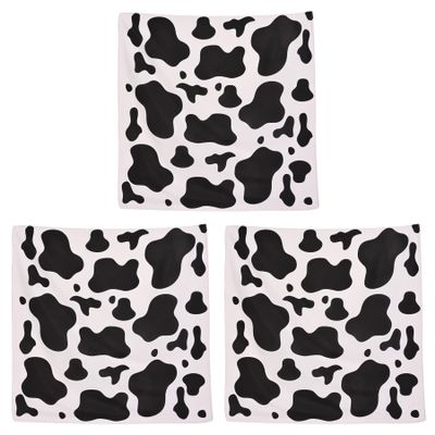Beistle Polyester Fabric Cow Print Bandanas For Wild West Western Party Supplies, Farm Theme Cowboy Costume Accessories,Black/White, 22" x 22", 3-Piece