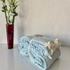100% Cotton Muslin Blanket Throw 4 Layers Bedspread Soft Turkish Cotton Muslin Bed Cover Reversible Coverlet Baby Blue with Size Options (230x240cm 91x95 Inches) view 4