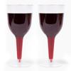 Prestee 24 Clear Stemmed Plastic Wine Glasses - 10 oz Disposable Wine Glasses for Parties - Plastic Goblet Cups with Stem for Weddings, Tasting Wines, Patio Gatherings, and Elegant Party Supplies view 1