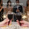 Prestee 24 Clear Stemmed Plastic Wine Glasses - 10 oz Disposable Wine Glasses for Parties - Plastic Goblet Cups with Stem for Weddings, Tasting Wines, Patio Gatherings, and Elegant Party Supplies view 2