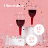 Prestee 24 Clear Stemmed Plastic Wine Glasses - 10 oz Disposable Wine Glasses for Parties - Plastic Goblet Cups with Stem for Weddings, Tasting Wines, Patio Gatherings, and Elegant Party Supplies view 3