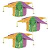 Beistle Glitz 'N Gleam Jester Hats, 3 Pack, Sequined Mardi Gras Costume Headwear with Bells in Green Gold and Purple for New Orleans Parties and Festive Celebrations view 1