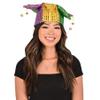 Beistle Glitz 'N Gleam Jester Hats, 3 Pack, Sequined Mardi Gras Costume Headwear with Bells in Green Gold and Purple for New Orleans Parties and Festive Celebrations view 2