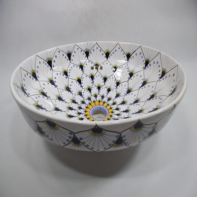 17" TALAVERA SINK drop in (semi-recessed) mexican handmade hand painted ceramic